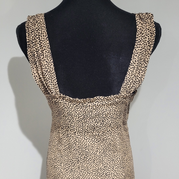 Dex Women's Sweetheart Neck Leopard Spot Buttoned Maxi Dress Small Brown Black - Picture 9 of 11